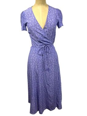 Réalisation Par Teale Wrap Dress Lavender Haze Floral XS Silk Mid Feminine Ditsy